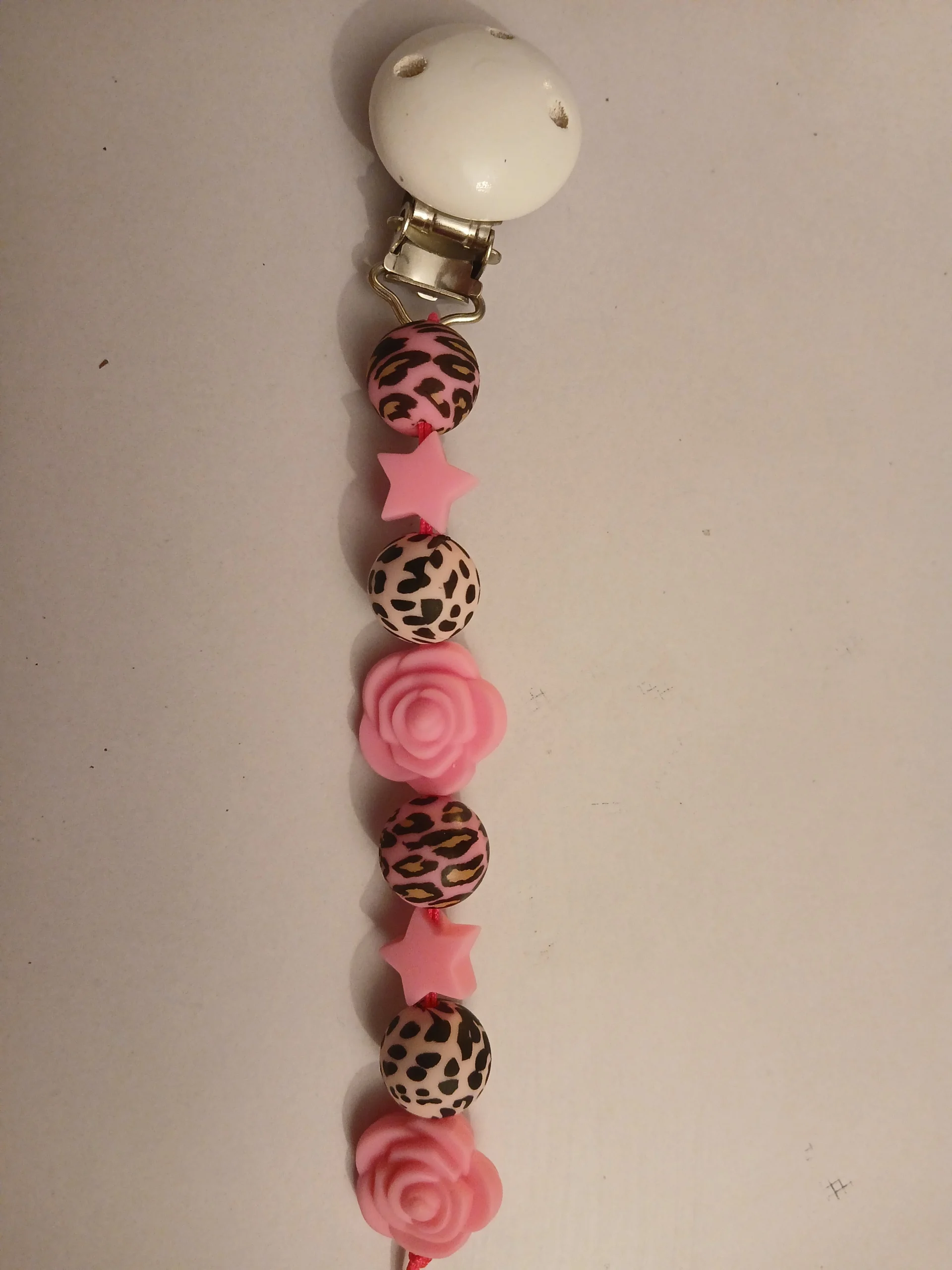 Pink Rose and leopard print Dummy clip