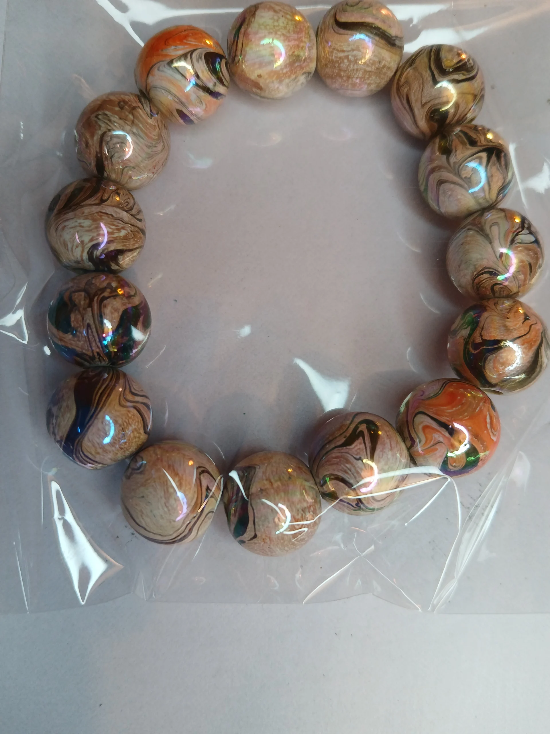 Orange Marbel effect Bracelet